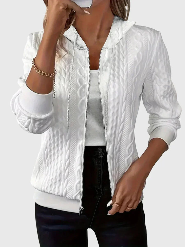 Lena | Cable Knit Zip Hoodie