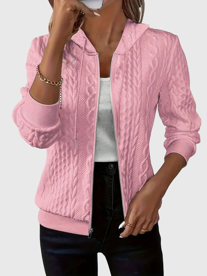 Lena | Cable Knit Zip Hoodie
