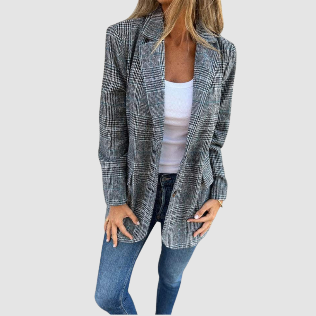 Isabel | Elegant Plaid Winter Blazer