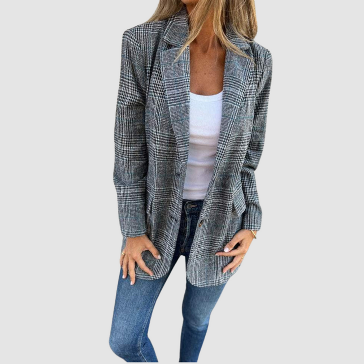 Isabel | Elegant Plaid Winter Blazer
