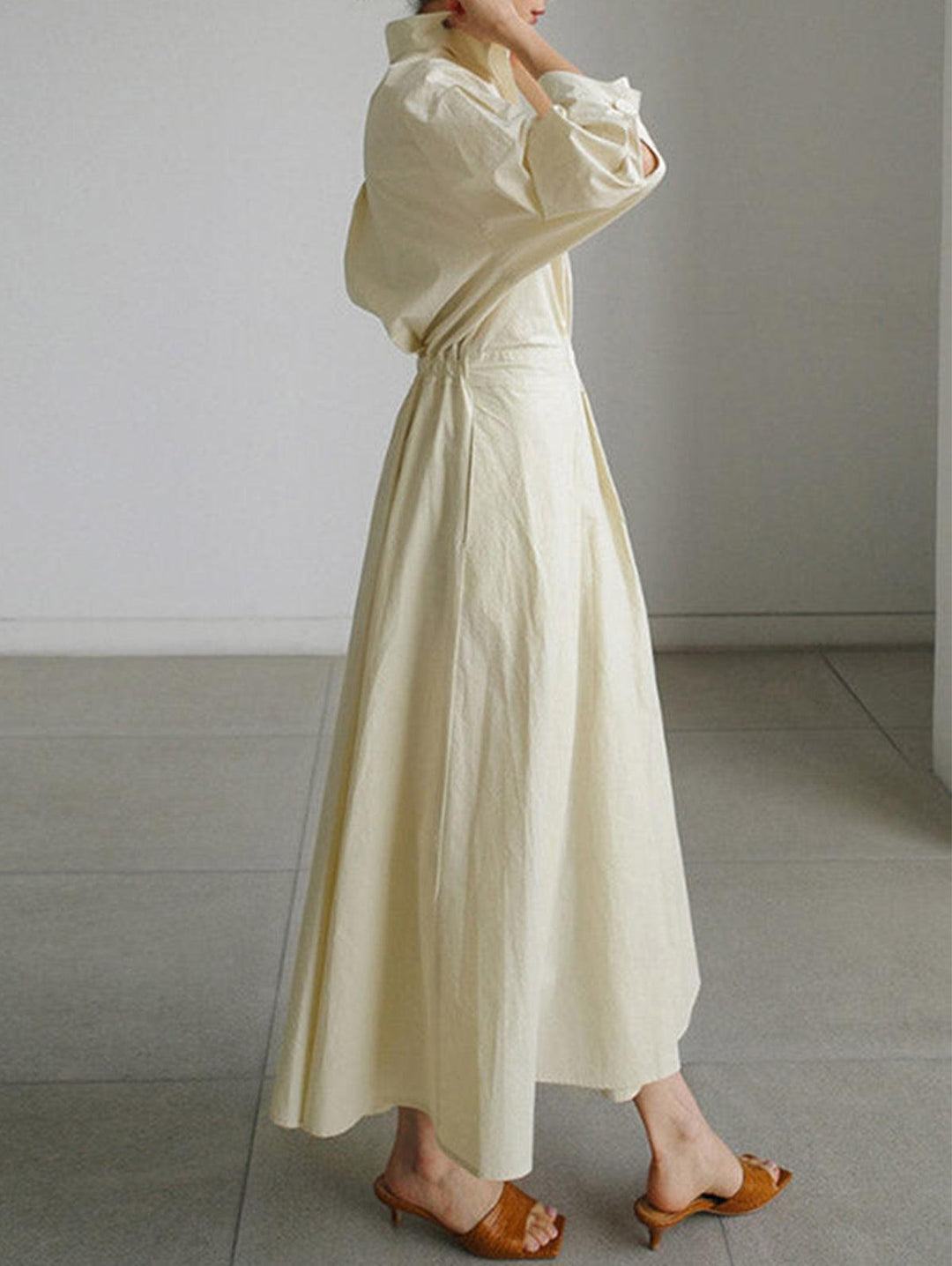 Elsie | Elegant Button Lapel Midi Dress
