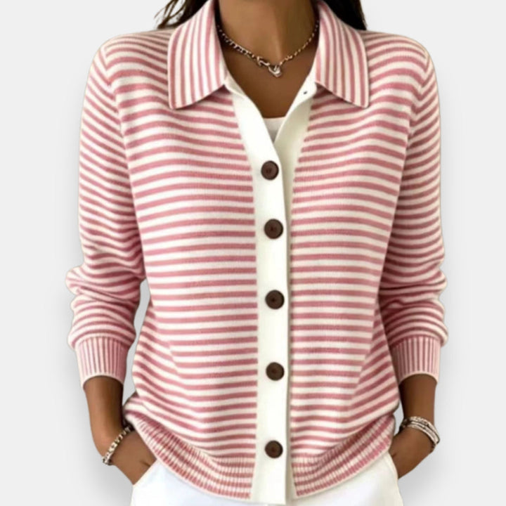 Nola | Striped Button Cardigan