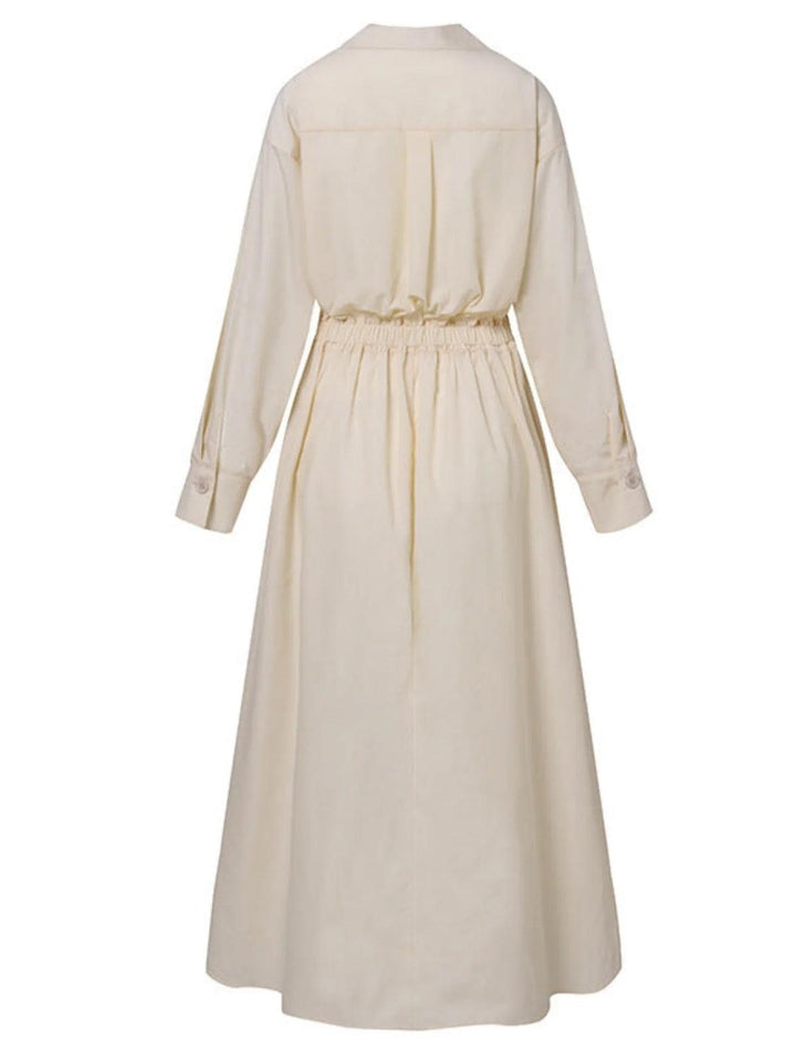 Elsie | Elegant Button Lapel Midi Dress