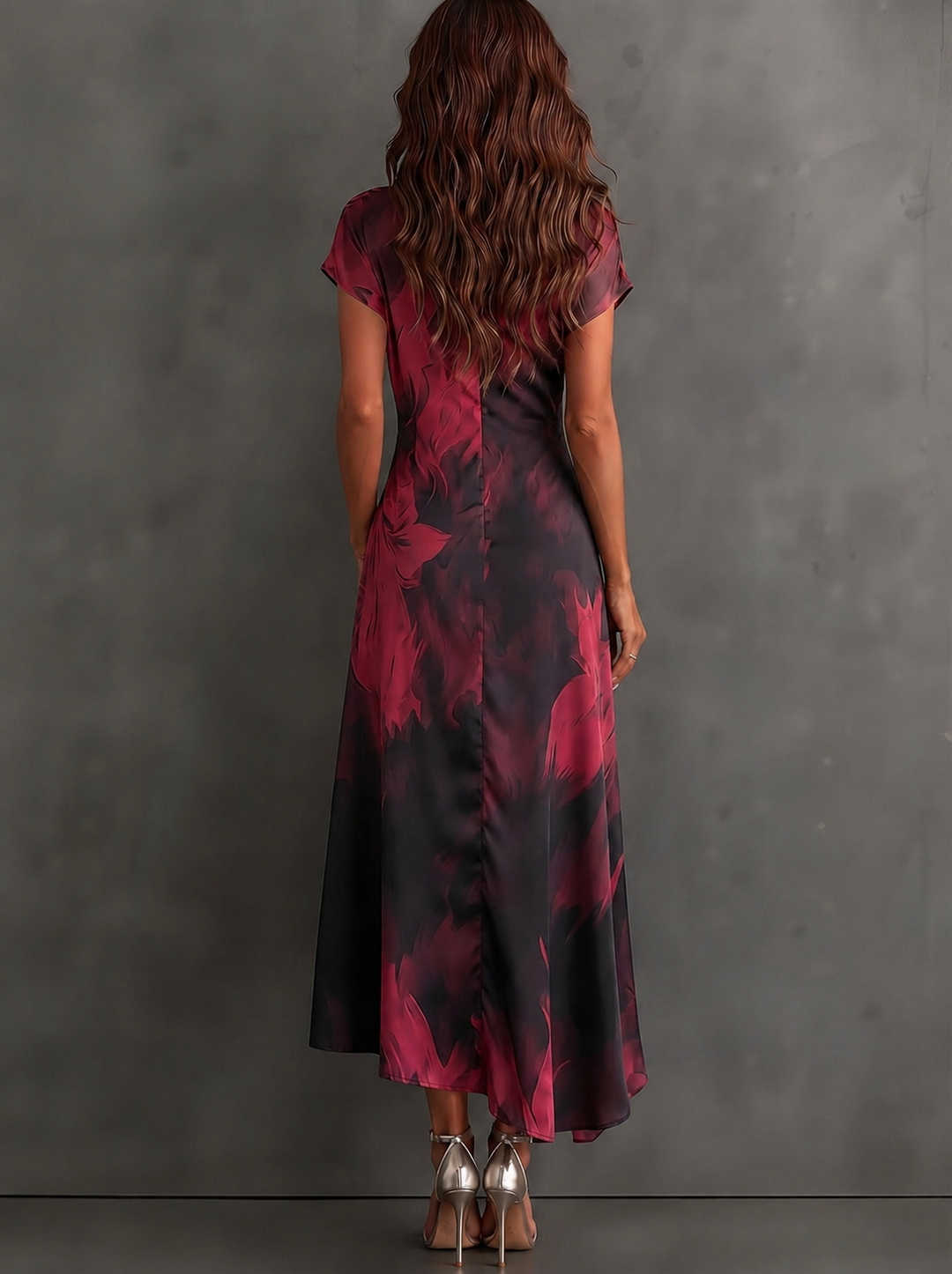 Seraphine | Abstract Print Wrap Midi Dress