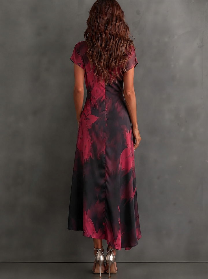 Seraphine | Abstract Print Wrap Midi Dress