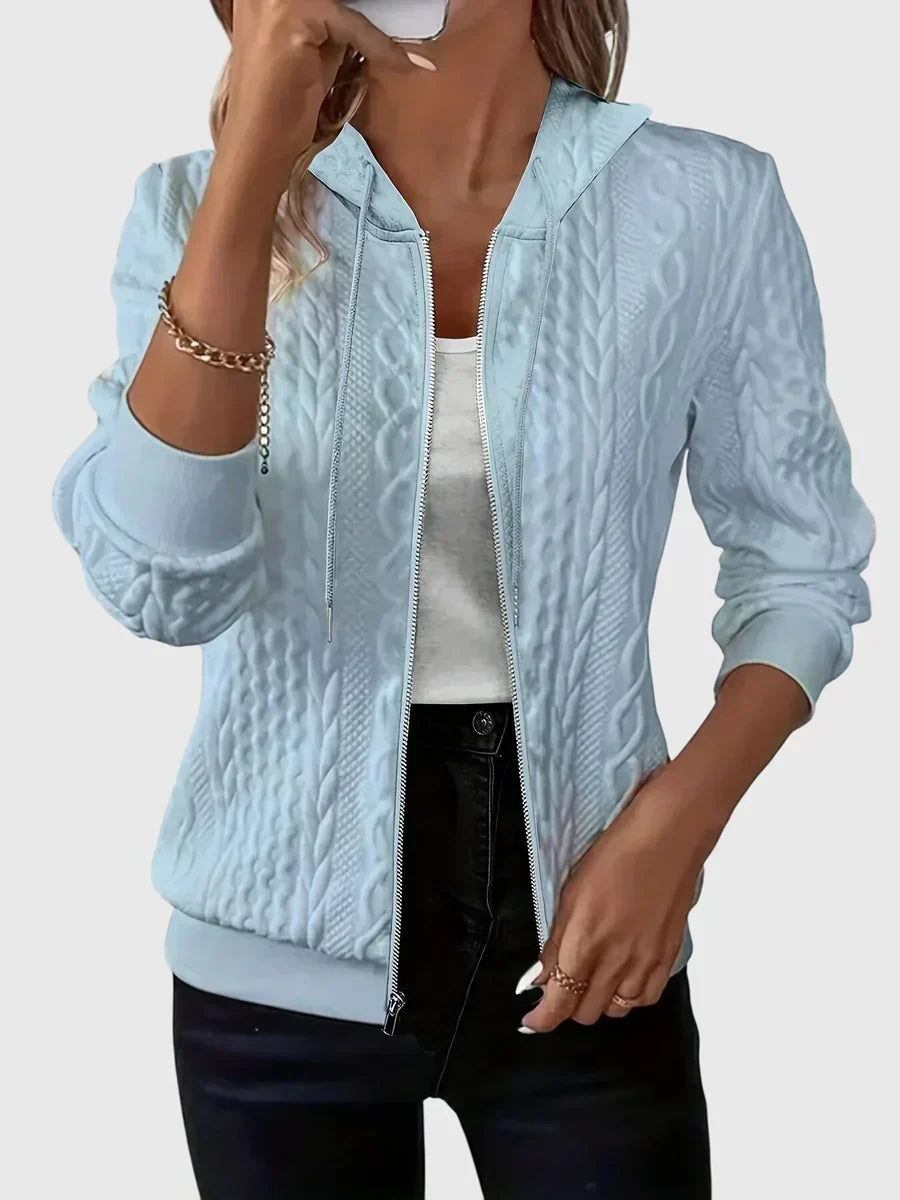Lena | Cable Knit Zip Hoodie