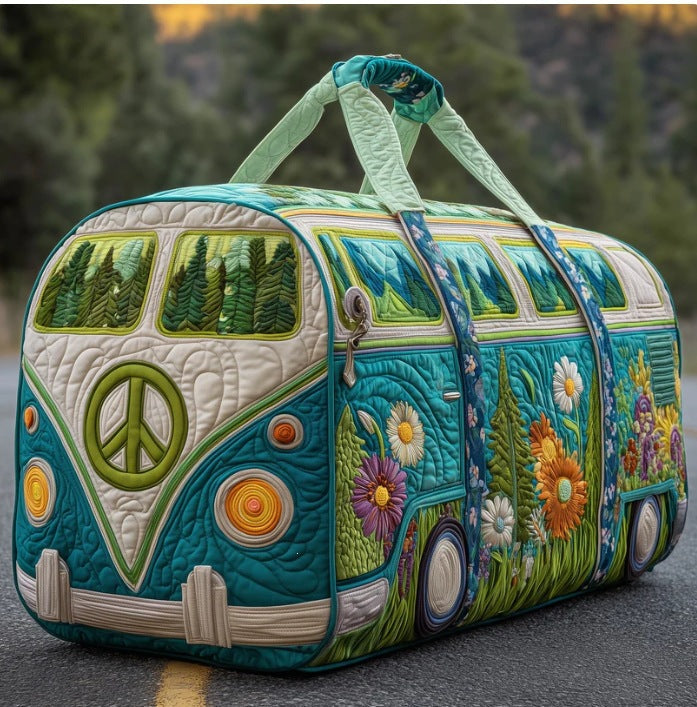 Quilted Retro Van Duffle Bag | Aqua