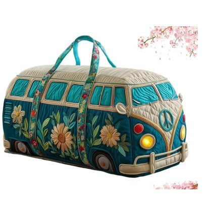 Quilted Retro Van Duffle Bag | Teal