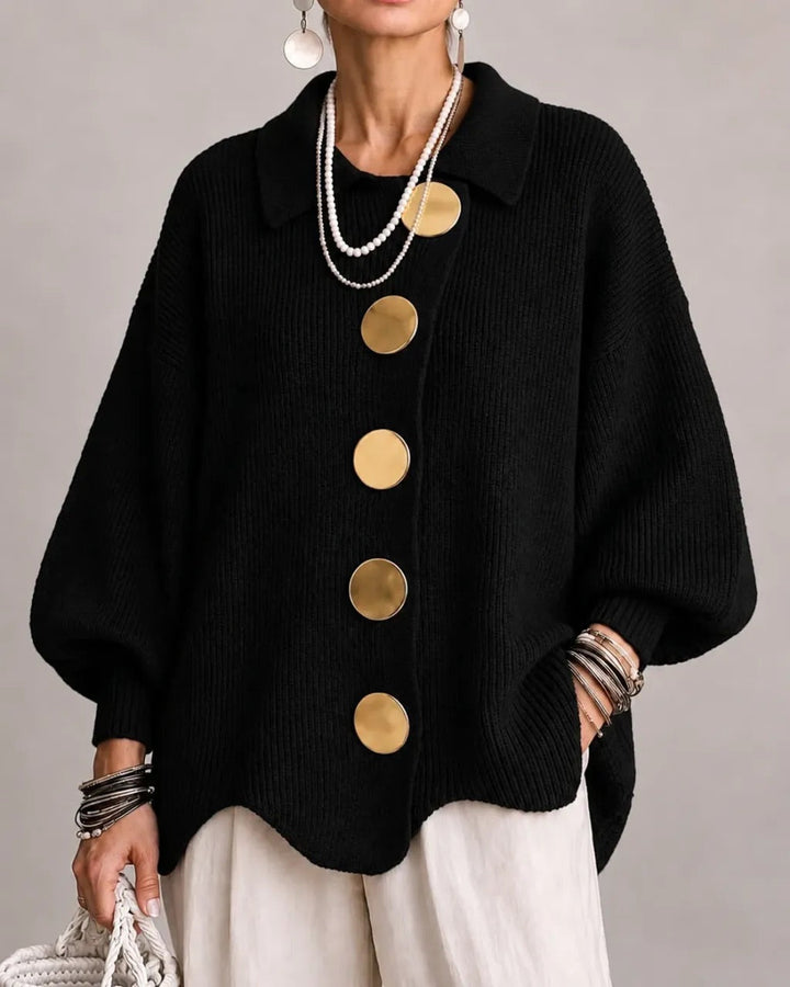 Karina | Oversized Collared Button Cardigan