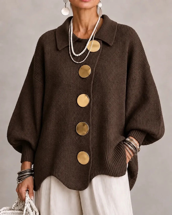 Karina | Oversized Collared Button Cardigan