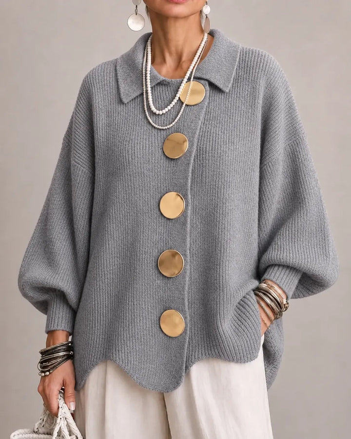 Karina | Oversized Collared Button Cardigan