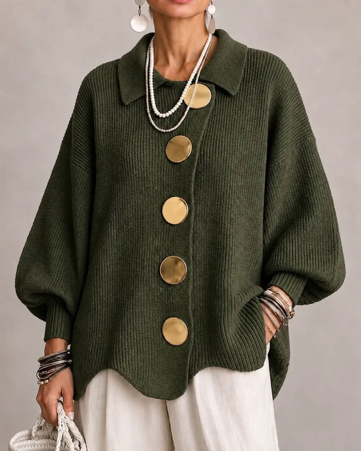 Karina | Oversized Collared Button Cardigan
