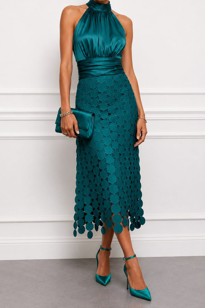Vanesa Midi Dress in Dark Green